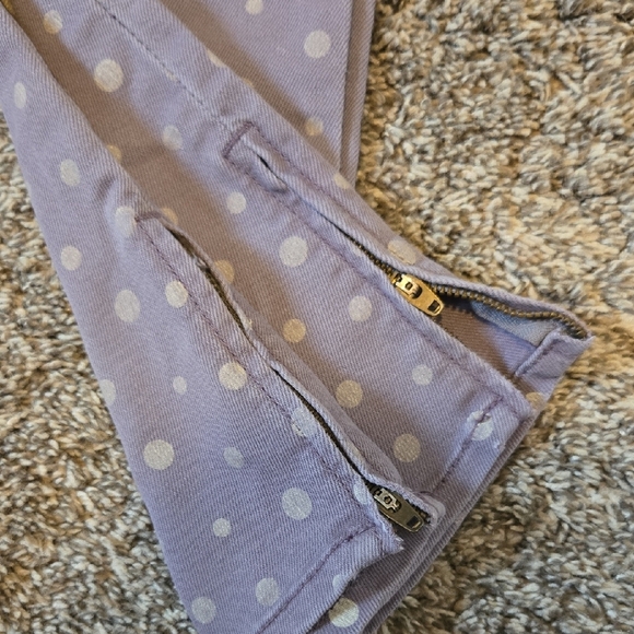 American Eagle Outfitters Purple Polka Dot Jegging With Zipper Ankle Size 0 - Picture 2 of 4